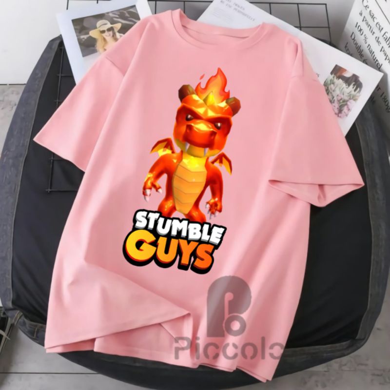 BAJU KAOS ANAK STUMBLE GUYS NAGA MERAH  BAHAN PREMIUM