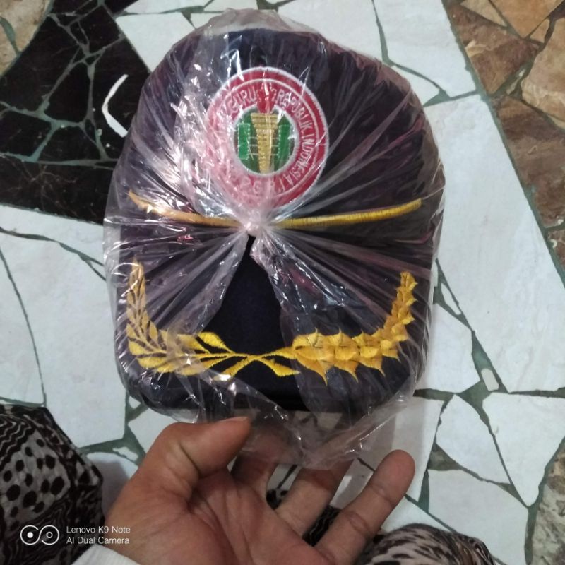 Topi PGRI bordir (dongker) bahan laken satuan