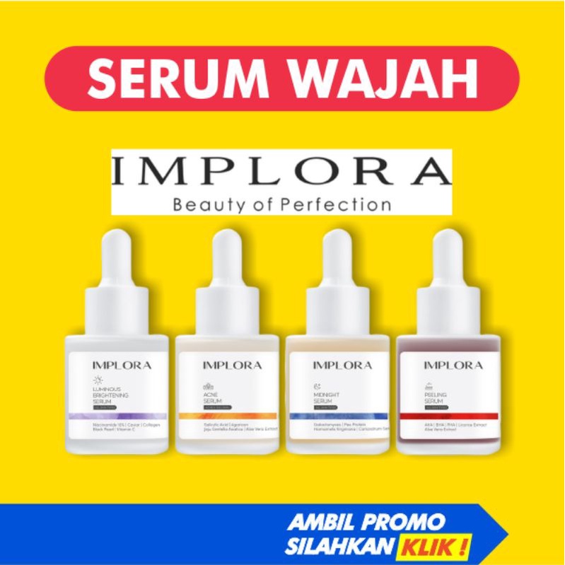 Serum Wajah Implora Serum Vitamin C Glowing Muka Whitening Jerawat Acne Dan Bekas Jerawat Bpom Face 