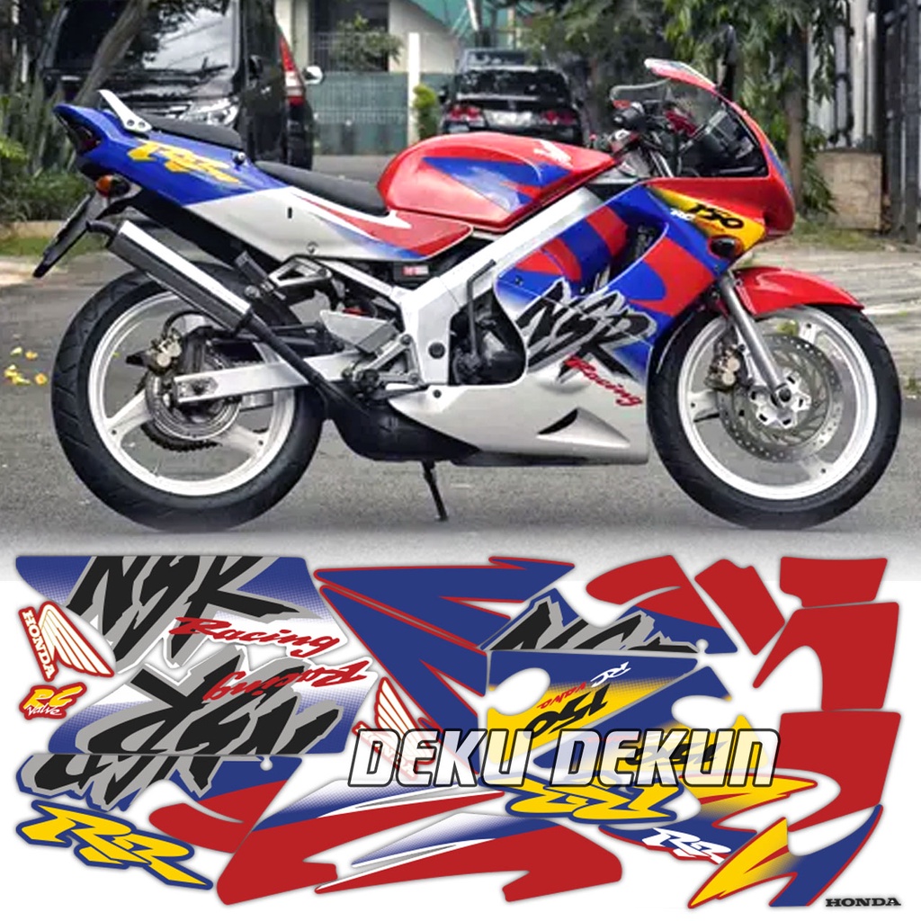 Striping Nsr New 150 rr Astra Merah Biru Tahan Vernis Cuting Laminasi Glosy