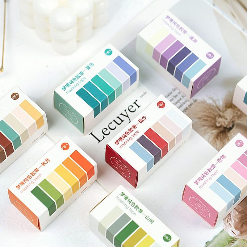 

Masking Washi Tape Set 6 pc DREAMLAND PURE COLORS decorative