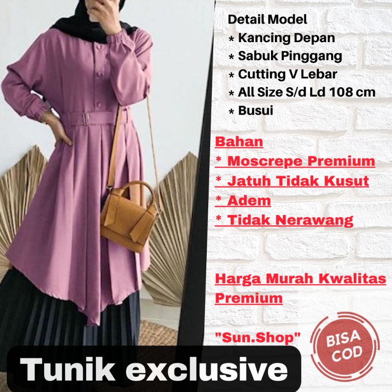 Tunik Wanita Exclusive Terbaru Premium Tunik Ungu Lilac