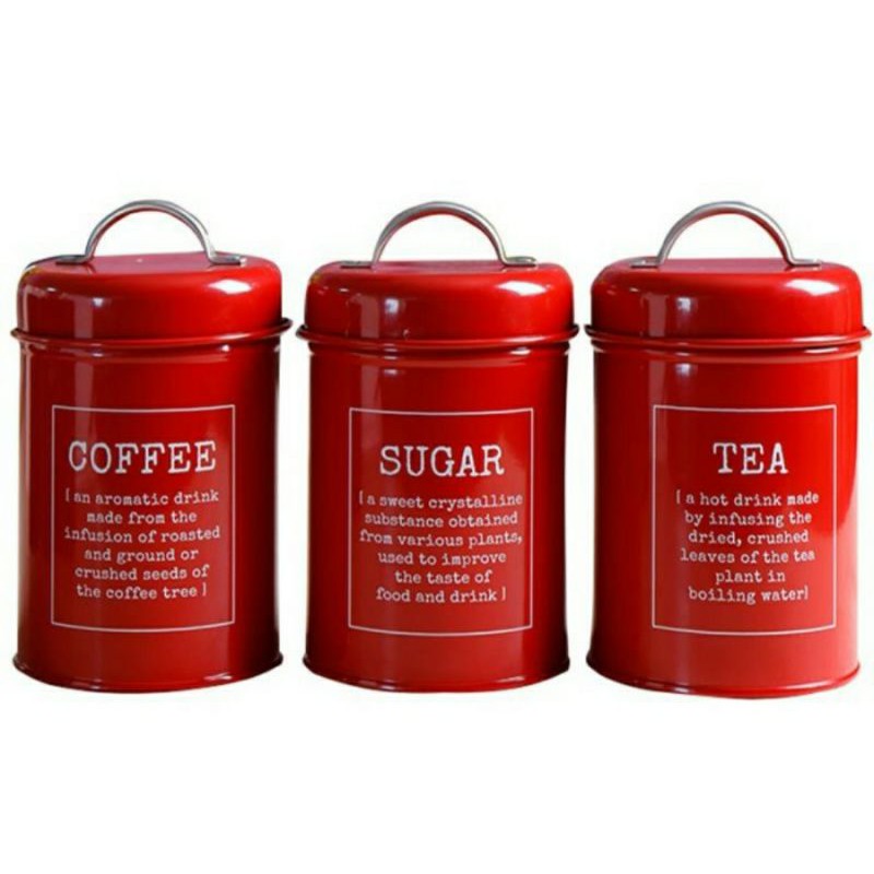 Tempat Bumbu Kaleng /Tin Can Coffee Tea Sugar