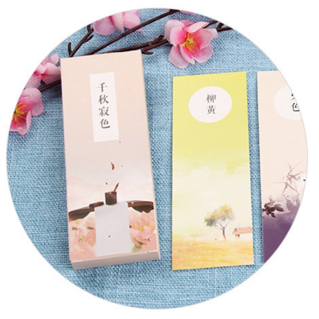 

[PER BOX] Pembatas Buku / Paper Bookmark Flower Season Chinese Landscape