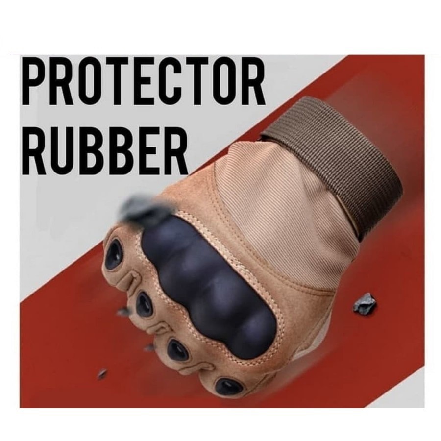 Sarung Tangan Protector Rubber Motor Touring Tactical Half Pendek