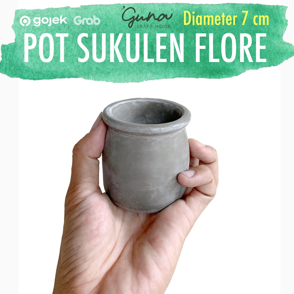Pot Semen Flore Sukulen Pot Kaktus Mini - Pot Semen Minimalis - Pot Beton Kaktus - Pot Sukulen
