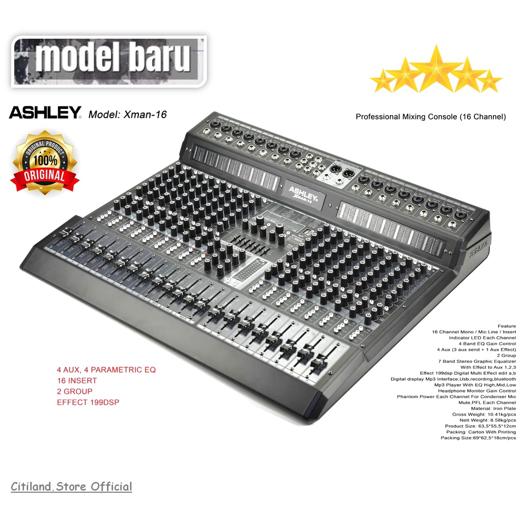 MIXER ASHLEY XMAN 16 XMAN16 ASHLEY XMAN 16 XMAN16 199DSP TERBARU