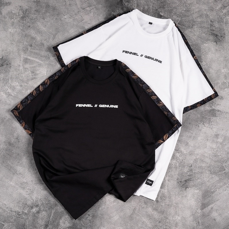 [N00072] KOAS DISTRO / KAOS PRIA / MOTIF LIST FENNEL // GENUINE