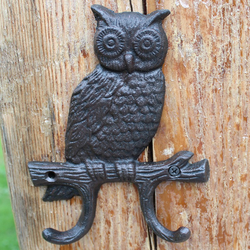 Kait Gantungan Pakaian Desain Burung Hantu Gaya Retro Bahan Besi