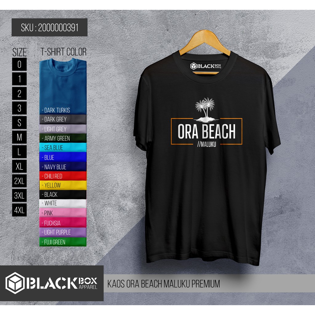 Kaos Distro Wisata Ora Beach Maluku - Kaos Pantai Ora Maluku Premium