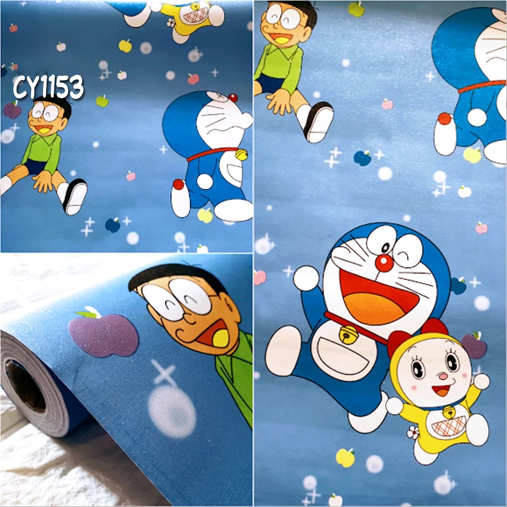 Wallpaper Dinding 3D Wallpaper Stiker Kamar Tidur Stiker Dinding Anak Wallpaper Stiker Doraemon Wallstiker 45cm x 8m Stiker Dinding Aesthetic