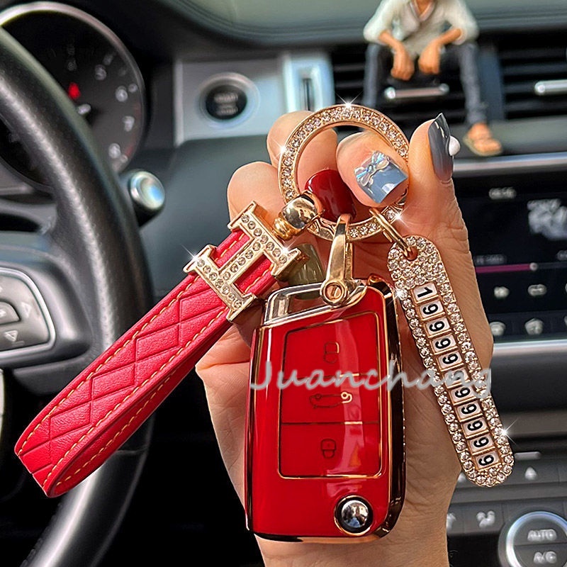 Case Kunci remote Mobil Bahan TPU Untuk Volkswagen Lavida Super Teng Ma Teng Jetta Passat Santana Lingdu Transit Perai Golf 7 MK7 Tiguan MK2TPU