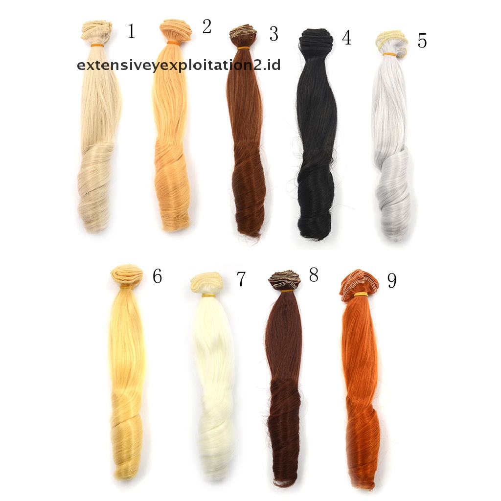 Rambut Palsu Keriting Tebal 20CM Warna Natural Untuk Boneka 1 / 3 1 / 4 1 / 6 BJD