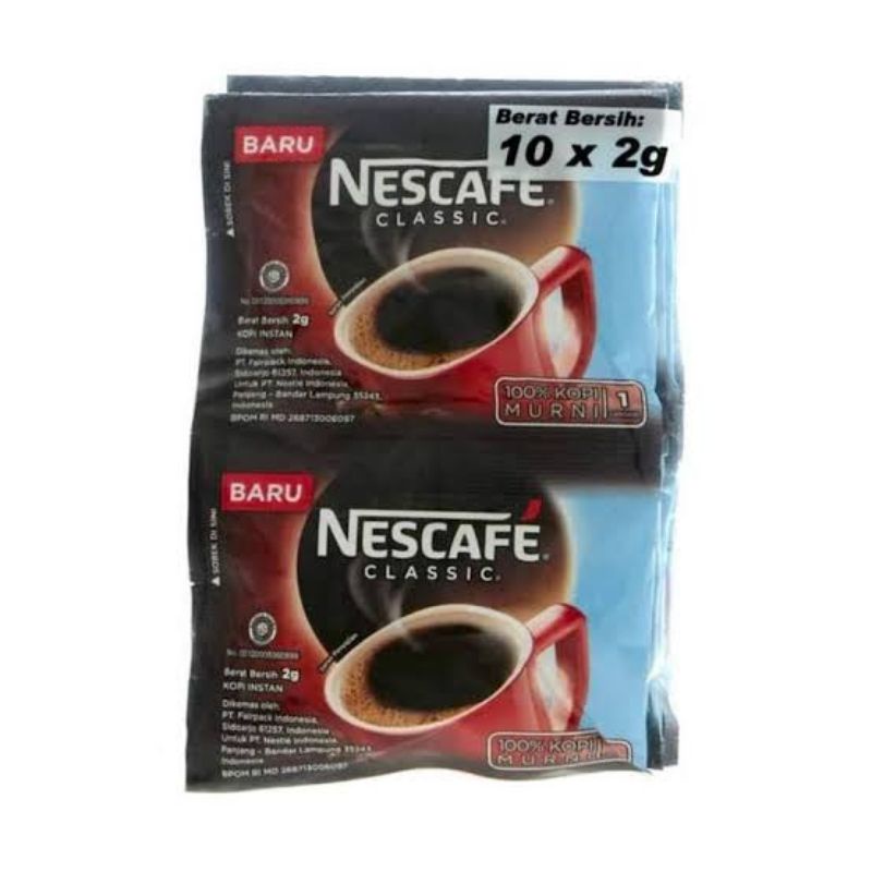 

nescafe classic 2gr rencengan isi 10