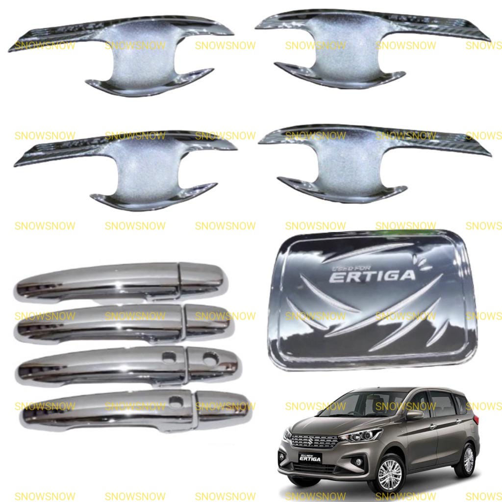 Paket Outer Handle Tank Cover All New Ertiga 2018 2021 2022 UP Elegant Hitam Chrome