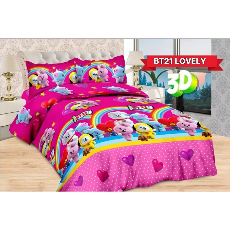 Sprei Bonita motif BT21 LOVELY Sprei BONITA BT21 Seprei Karakter CEWEK terlaris SPREI BONITA
