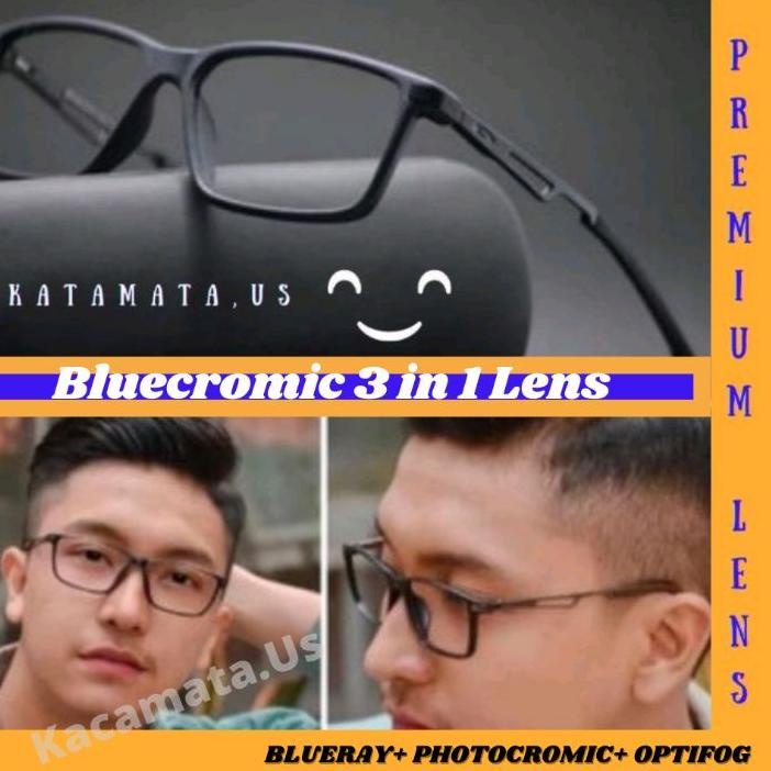 Berkualitas BLUECROMIC DRIVE 3 IN 1/ Kacamata Sporty Bluecromic Pria  Kacamata Pria Terlaris | Frame