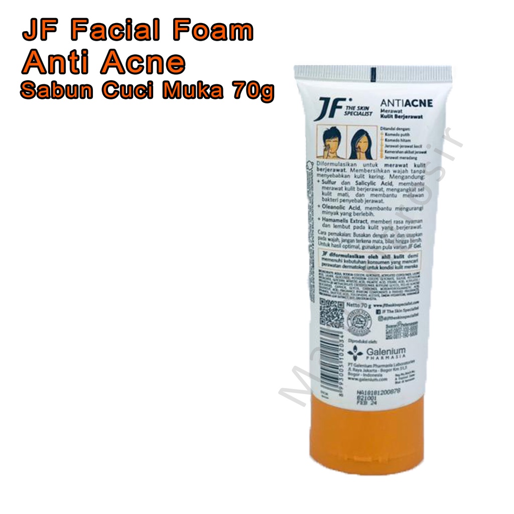 Anti Acne * JF Facial Foam * Sabun pencuci muka * 70g