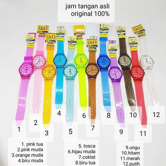 [✅COD] Jam Tangan Q&amp;Q Jelly Transparan Analog Watch Aksesoris Fashion Wanita Cewek Anti Air Murah Couple Original