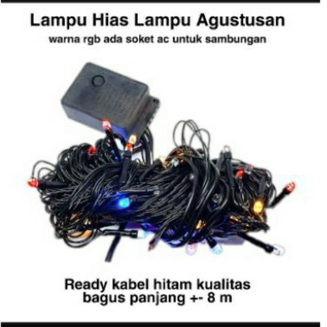 Lampu Hias Lampu Agustusan 100 lampu kabel hitam