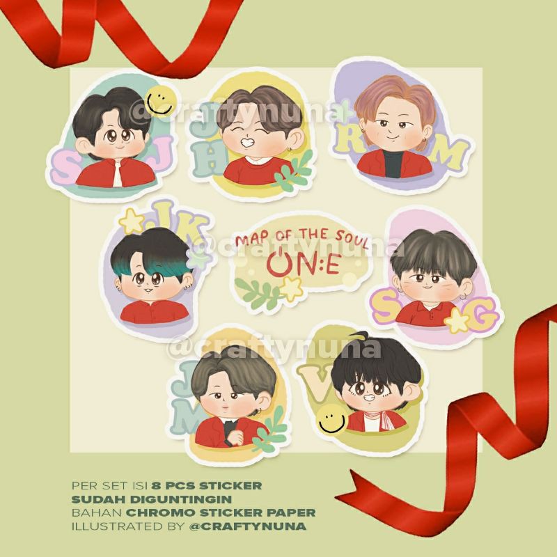 (BT-010) BTS ON:E FANART STICKER SET by Crafty Nuna one concert fanmade stiker case hp aesthetic cute lucu