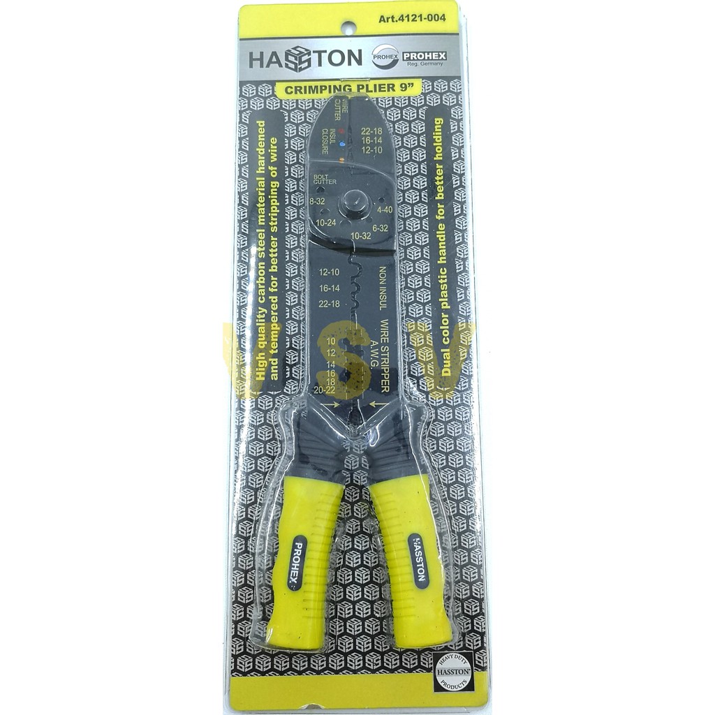 Hasston Crimping plier 9&quot; 4121-004/ tang crimping / kupas kabel