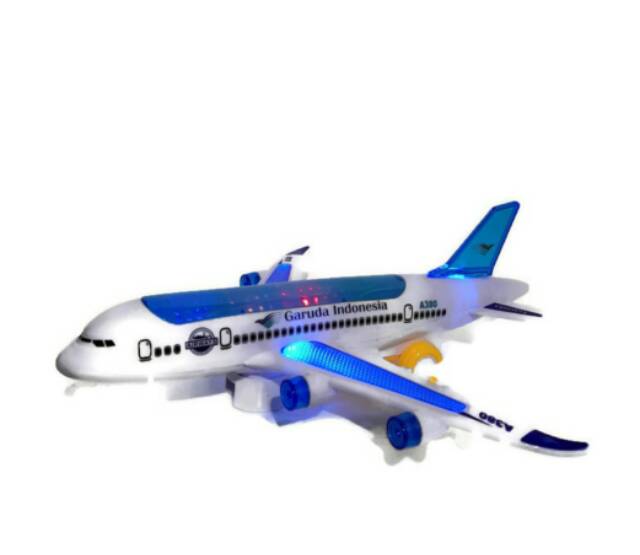 Mainan Pesawat Garuda Airbus A380 Lampu Led