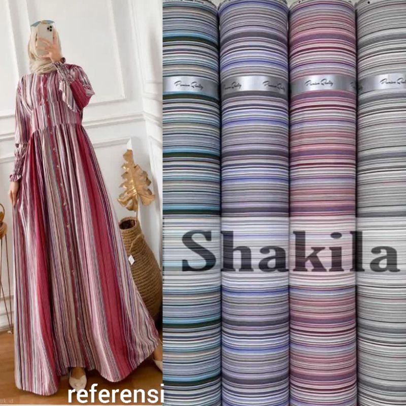 Jual Kain Shakila motif Pelangi harga per 0.5m