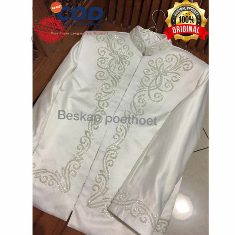 READY Jas pengantin Sunda pria akad nikah ijab putih lengkap celana Dan peci