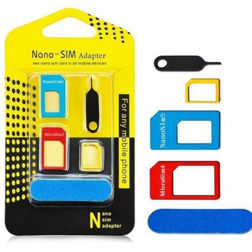 Jual Aluminium Nano Sim Adapter 3 in 1 + Tool Sim Ejector 5 Dalam 1 SIM Kartu Adaptor Converter Alat Kit Nano Mikro Standar Set Lengkap dengan File dan Baja Sim Eject Pin untuk Ponsel Sim Card Adaptor/Adaptor Sim Card / Nano Simcard / Alat Tambah Tambahan