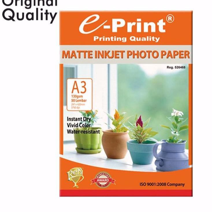 

[KODE 967] [PERPACK] Eprint Photo Paper Matte Inkjet A3 130gsm