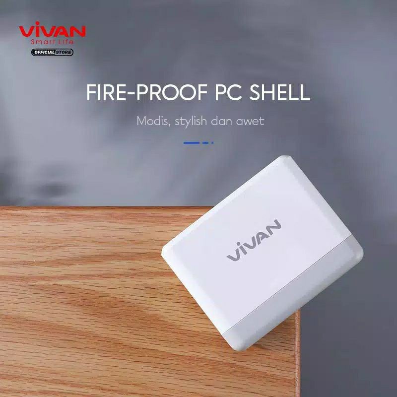 Vivan XQ4 30W 4 Port Output PD/QC3.0 &amp; Blue LED Light Charger Station