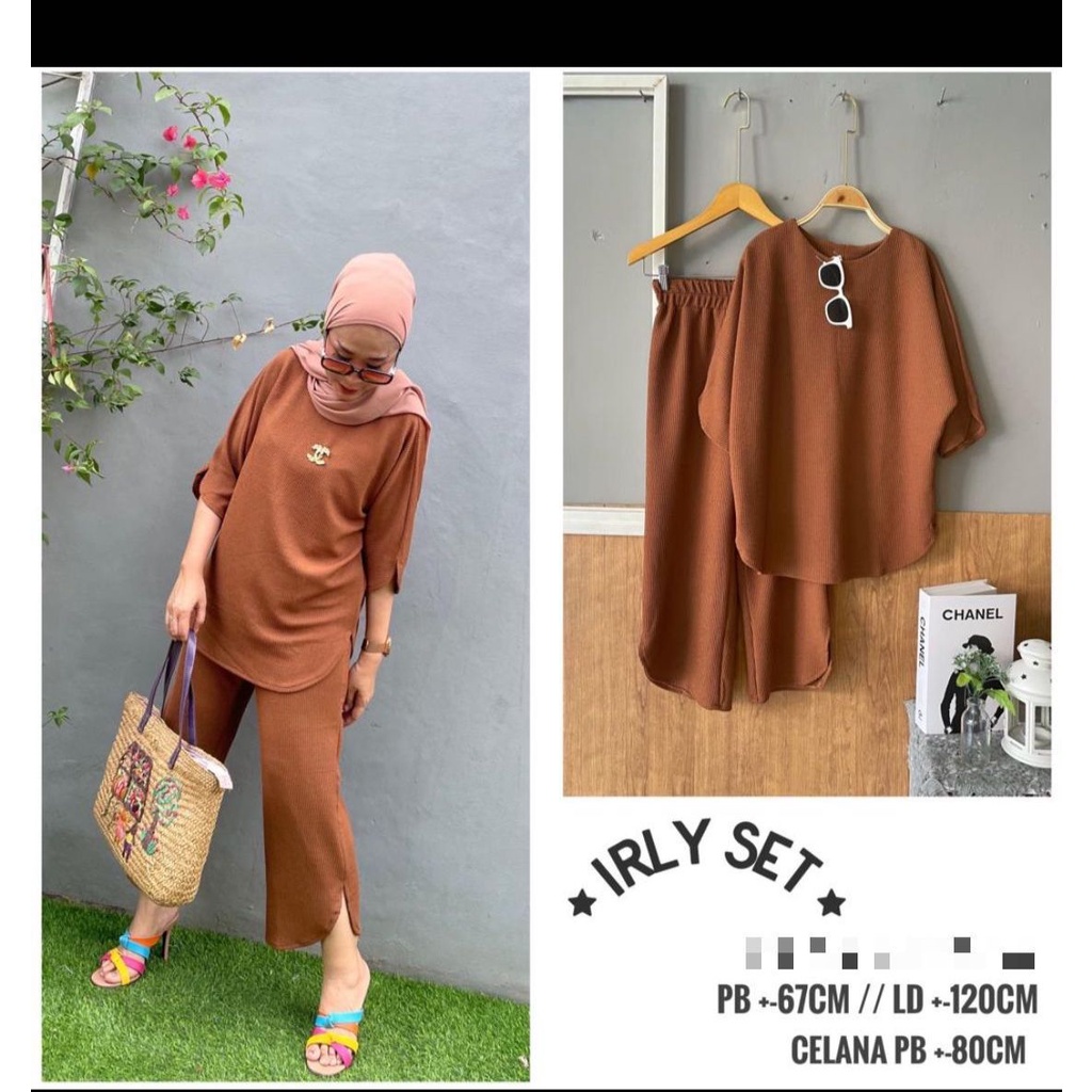 ONE SET CRINKLE IRLY SET BEST SELLER | Setelan Crinkle Jumbo Kekinian LD 120 Terlaris Termurah