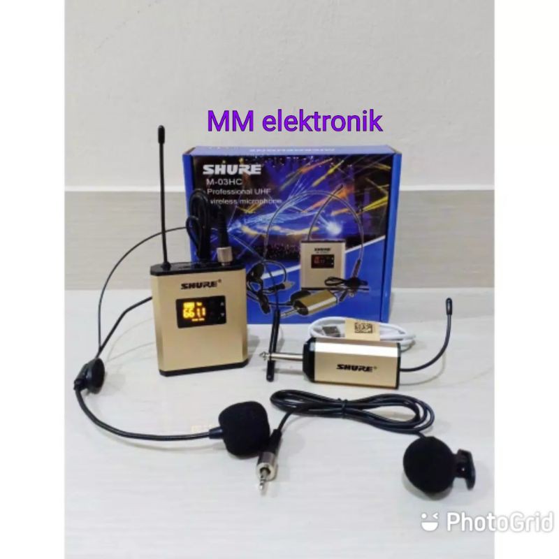 Mic Wireless SHURE M-03HC Headset dan Clip on