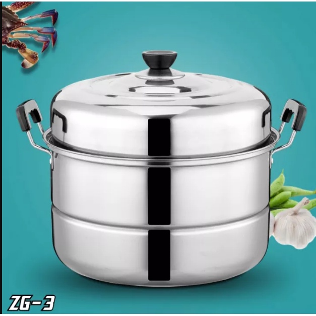 MURAH MERIAH!!!PANCI ZG-3 Panci Kukusan Stainless Panci Steamer Susun Stainless  2 KUKUSAN COD