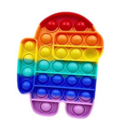 MB Pop It Murah Mainan Sensorik Pereda Stress/Fidget Pop Its Square Rainbow Multicolor Foxmind-RAINBOW AMONG US