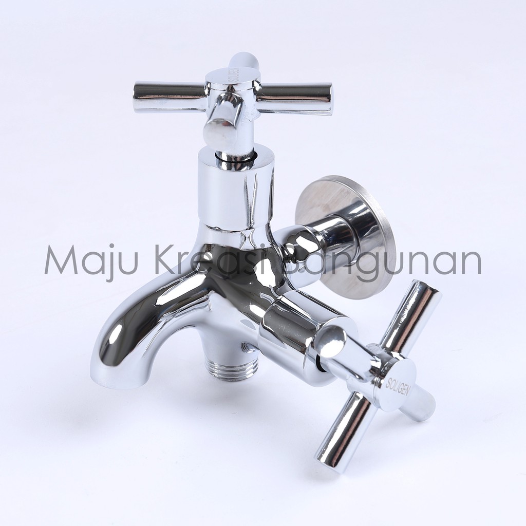 Kran Cabang SOLIGEN Kuningan YG505 YG 505 Keran Air Tembok Shower Double