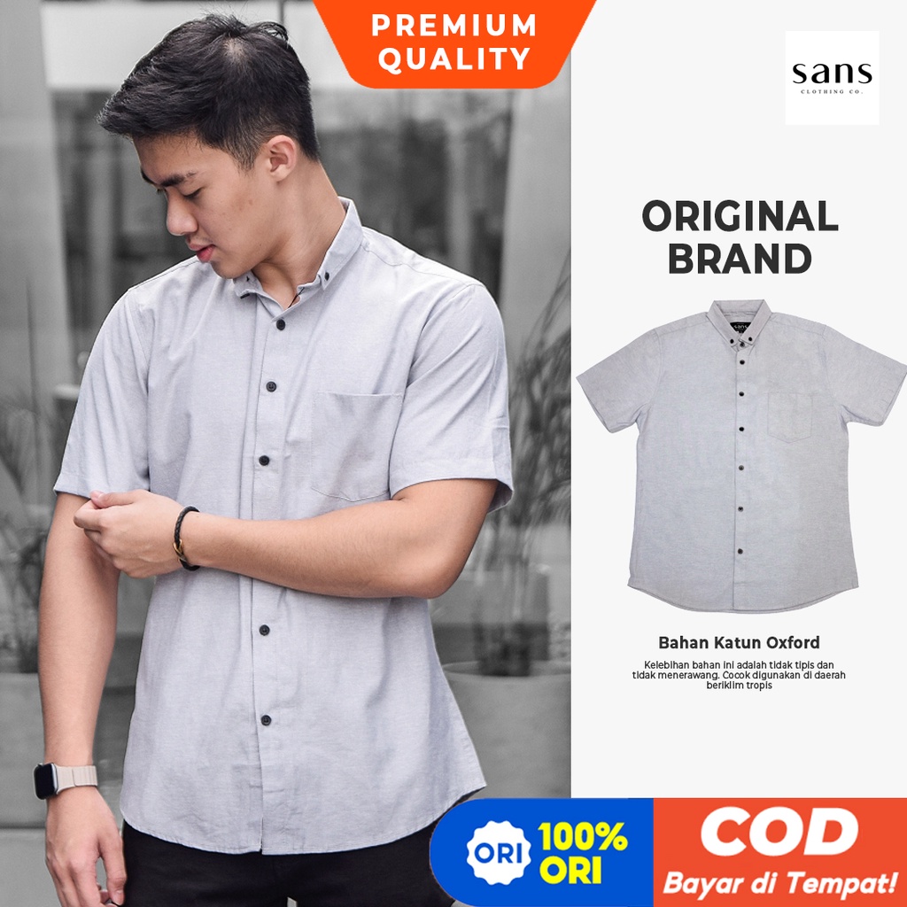 Kemeja Alisan Lengan Pendek Slim Fit Premium Basic Shirt Kemeja Formal Pria Polos Lengan Pendek Baha