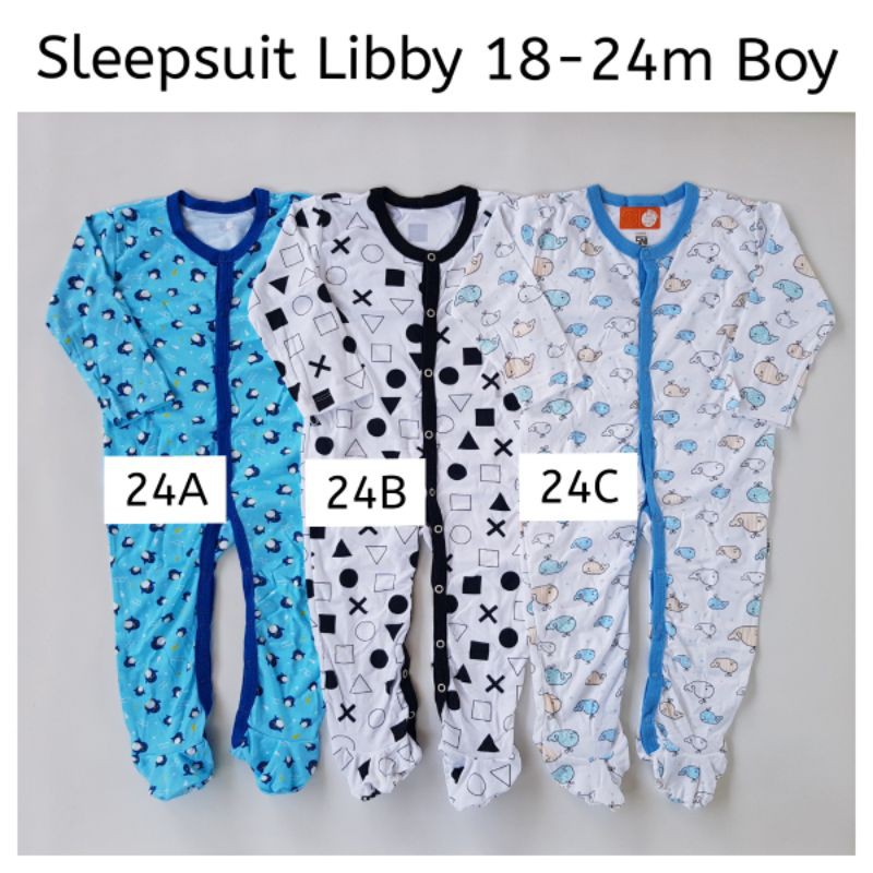 SATUAN PILIH MOTIF Sleepsuit Libby Premium Big Size 12 18 24 Bulan Boy Antislip