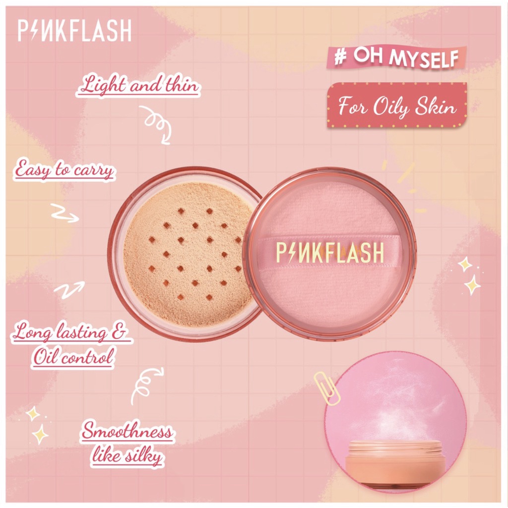 PINKFLASH OhMySelf Oil Controller Loose Powder Matte Loose Setting Powder All Day Lasting 3 Colors