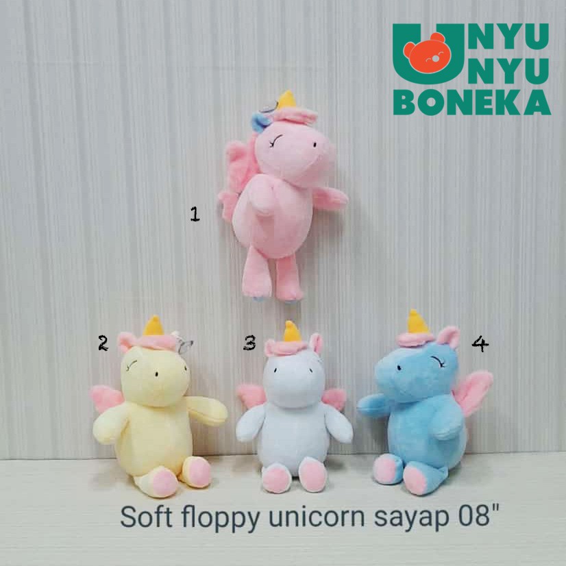 Boneka soft Unicorn Import 20cm animal kuda pony souvenir merchaindise