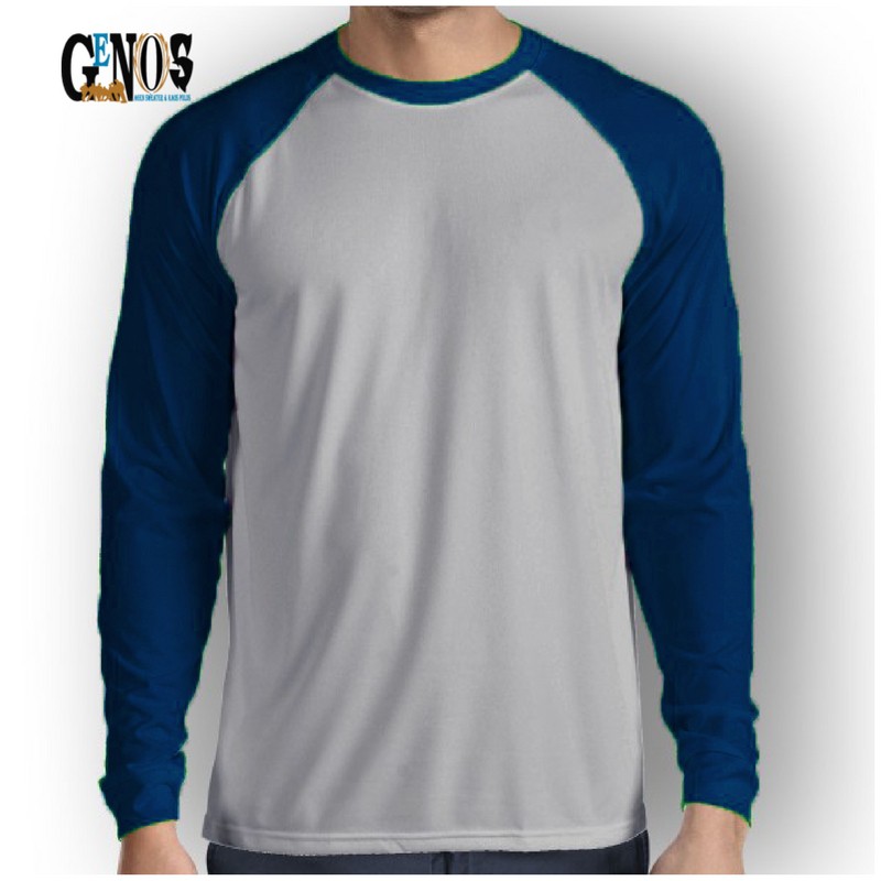 Jual Kaos Polos Raglan Lengan Panjang - Misty Navy / Dongker Indonesia