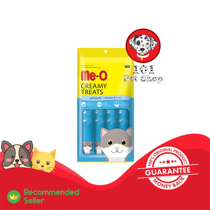 MAKANAN KUCING MEO CREAMY TREATS CHICKEN &amp; LIVER 60GR