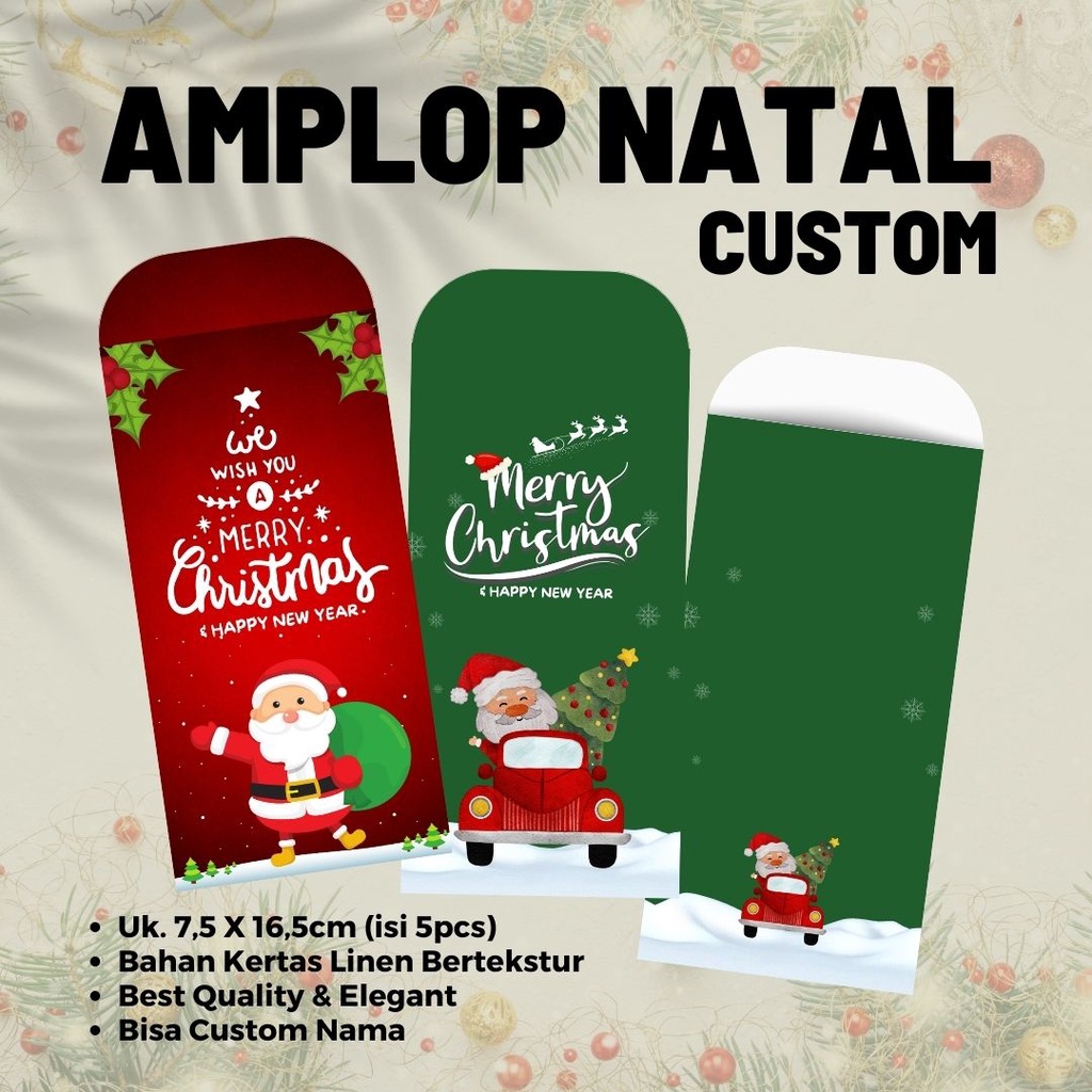 

ANGPAO / AMPLOP NATAL / CHRISTMAS CUSTOM ( 7,5 x 16,5cm ) | SUN PRINTING