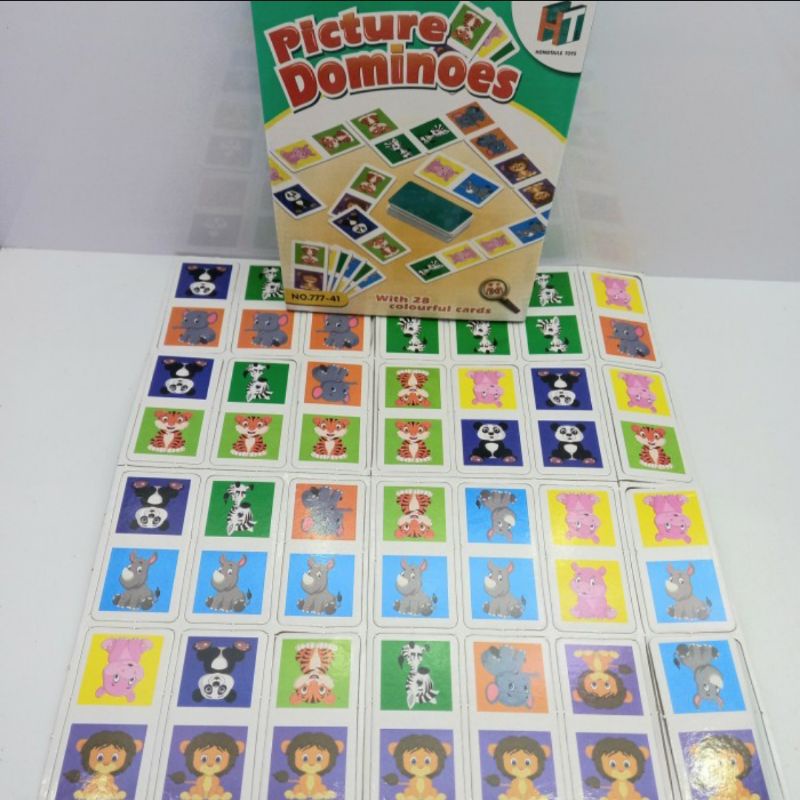 Picture Animal Dominoes-Mainan Anak Kartu Domino Mencocokan Gambar Hewan