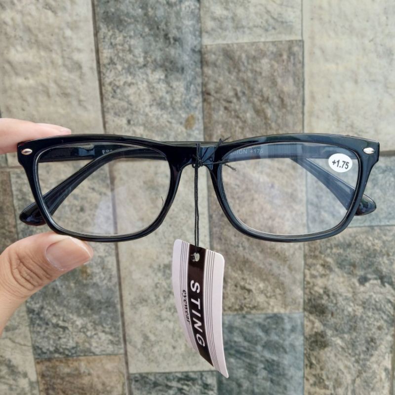 KACAMATA BACA Plus Frame Kotak Pria Wanita STING EB024T