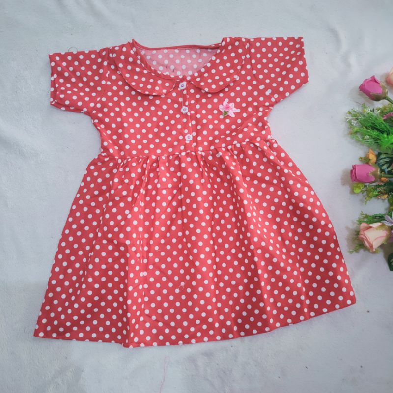 Dress Anak 1 2 Tahun cewek perempuan Baju motif kotak Polka(Dress Wonder women)