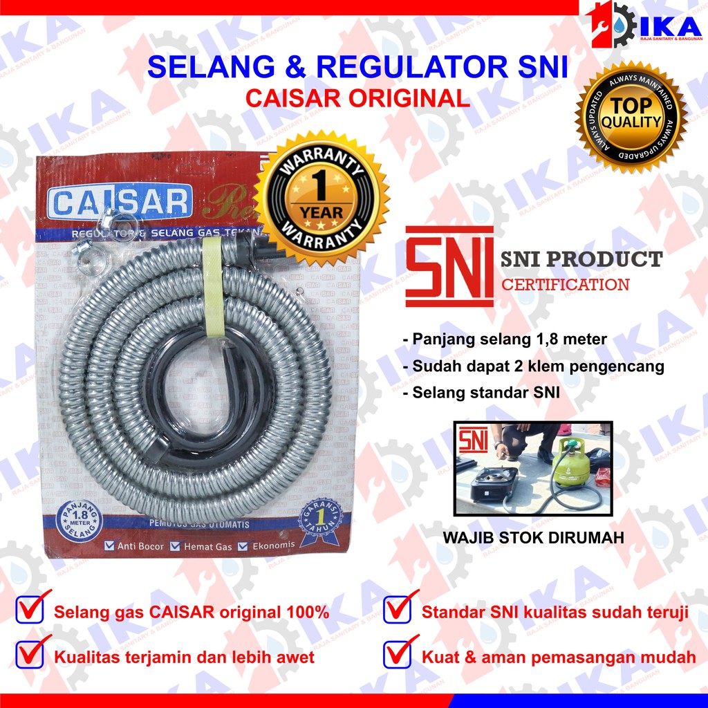 Selang Gas Flexible 1.8M SNI Kenmaster | Win Gas | Selang Gas 1.8 Meter Selang Kompor Gas Murah Bagus 1.8m