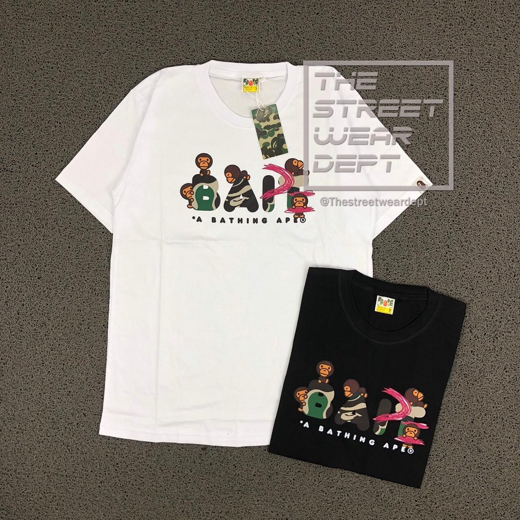 Kaos Tshirt Tee Bape Baby Milo Hitam Dan Putih