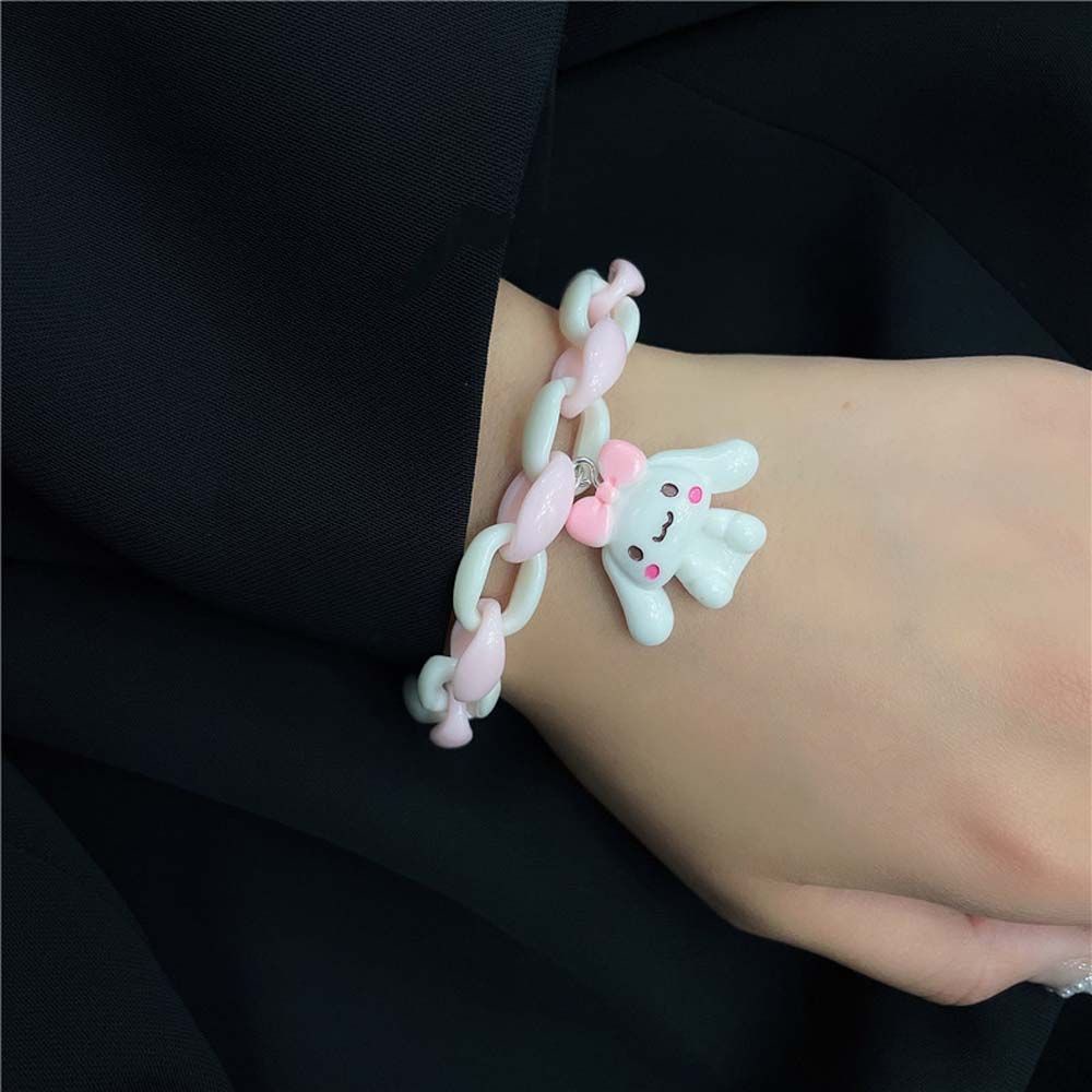 MXBEAUTY Personality Best Friend Bracelets Cute Acrylic Cartoon Bracelet Couples Korean Sweet Girls Big Ear Dog Simple Female Jewelry/Multicolor